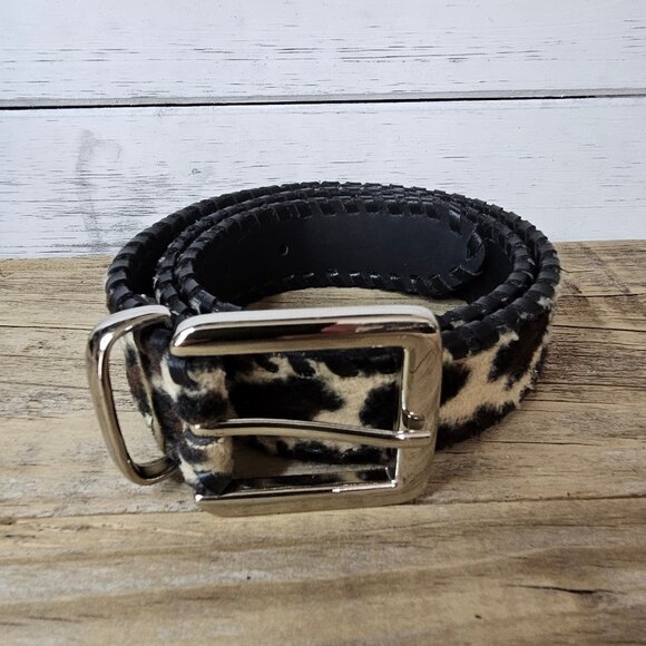 No Brand Leopard Print Silver Buckle Belt size small - Picture 1 of 7